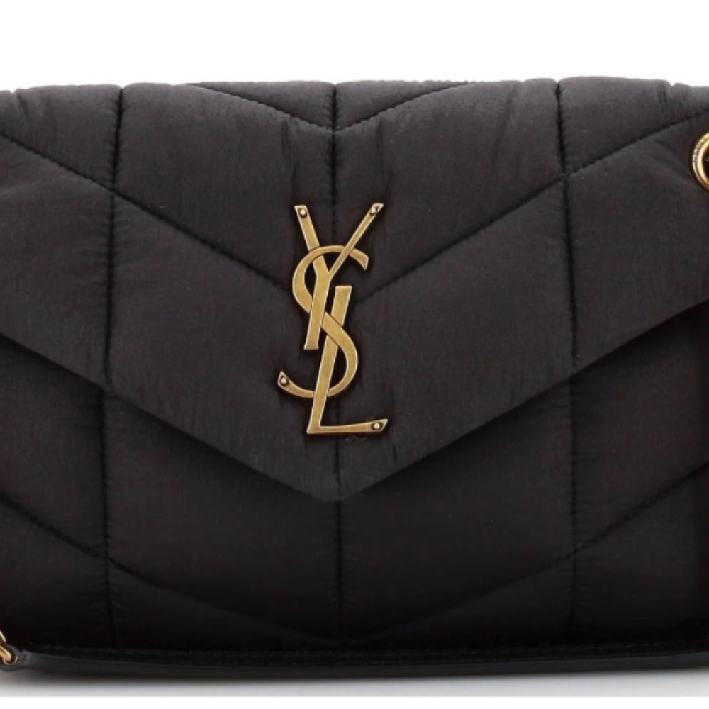 Yves Saint Laurent Black and Gold Quilted Shoulder Bag - Picture 3 of 10